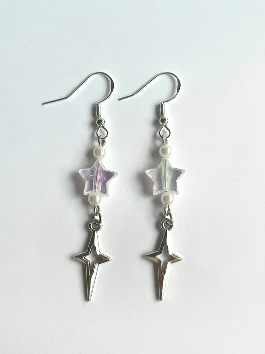 Iridescent Star Pearl Earrings