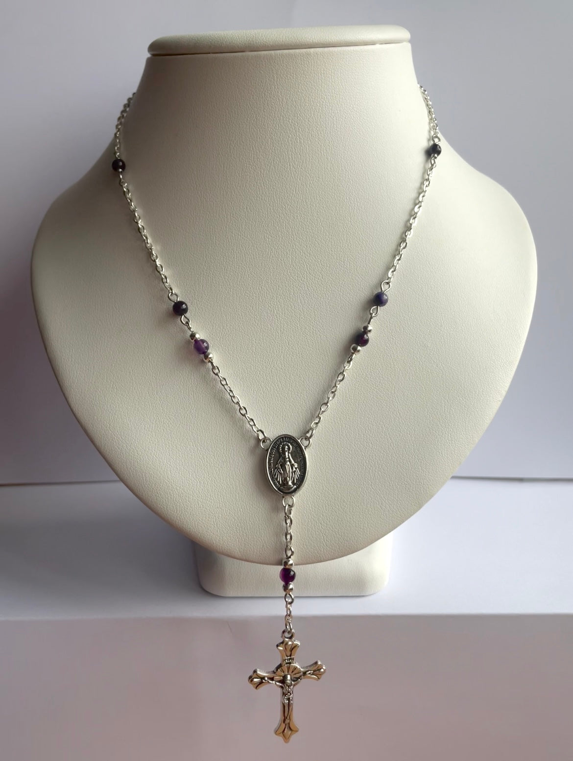 Purple Rosary Necklace