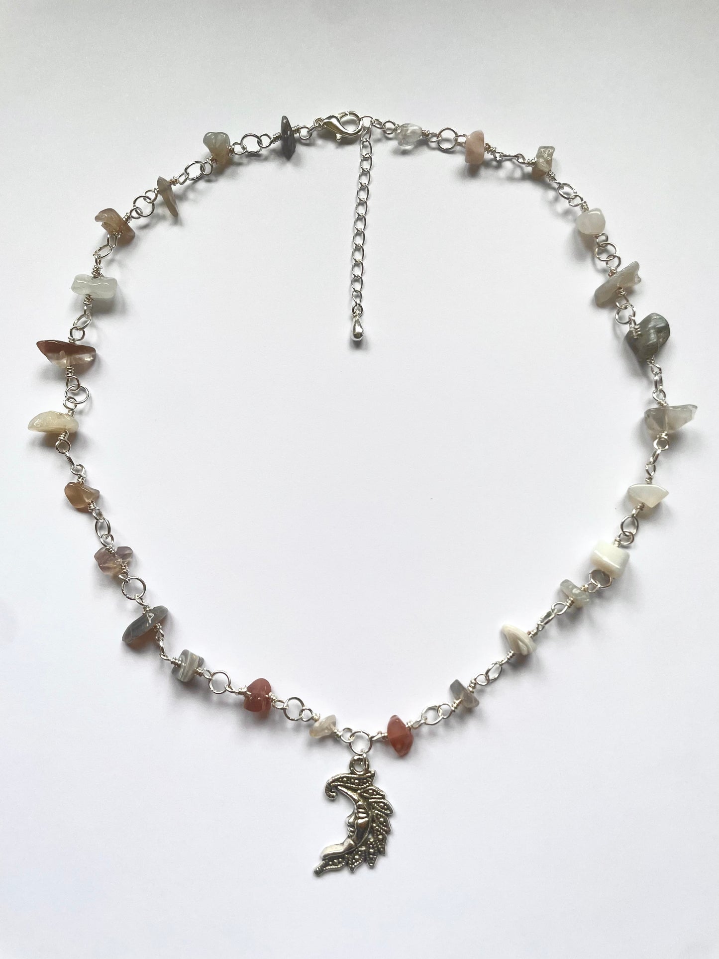 Persian Gulf Agate Moon Necklace