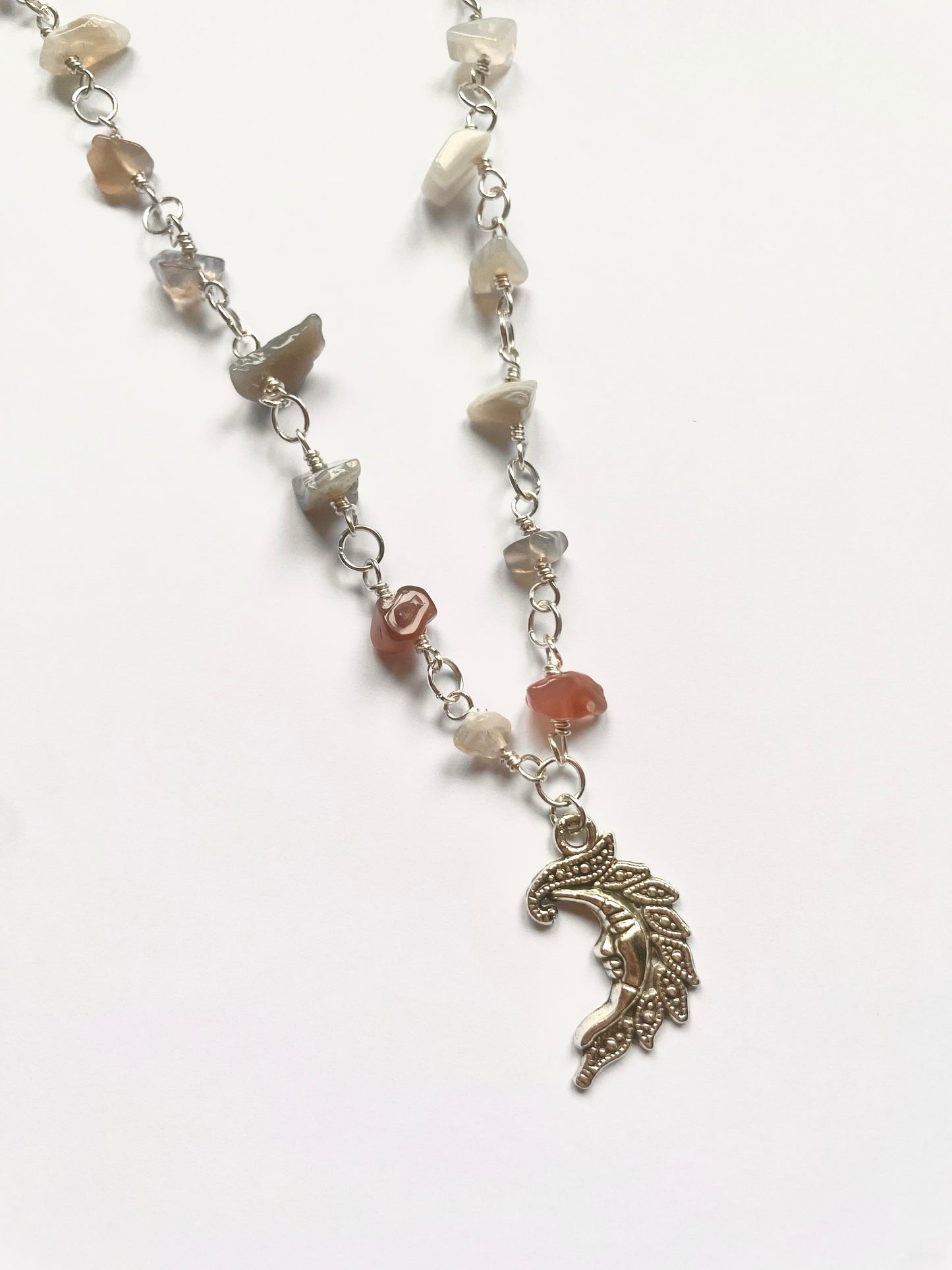 Persian Gulf Agate Moon Necklace