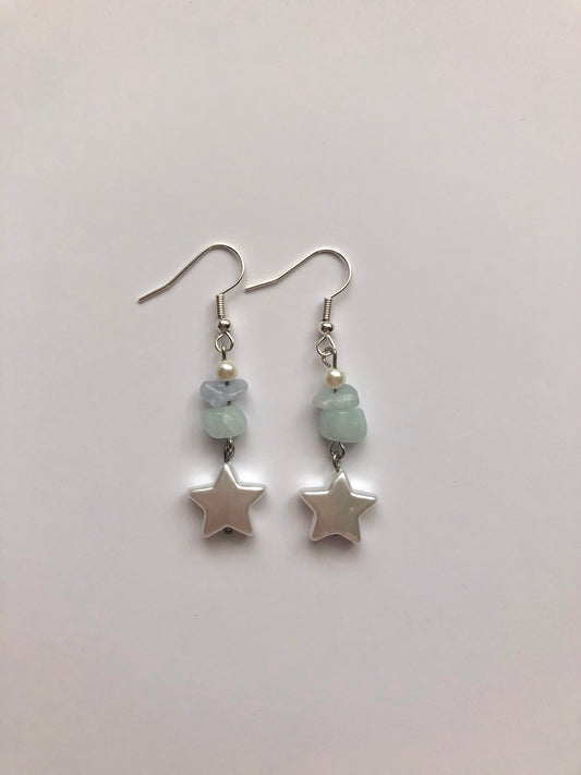 Star Baby Blue Earrings