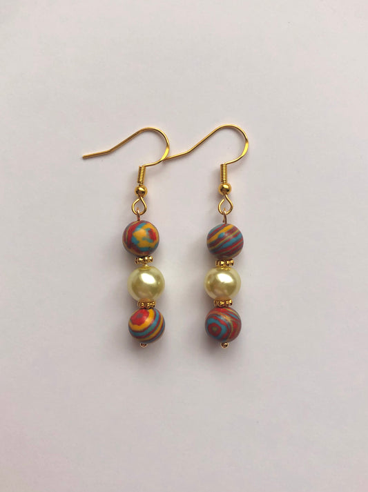 Pearl and Cosmic Gold Earrings