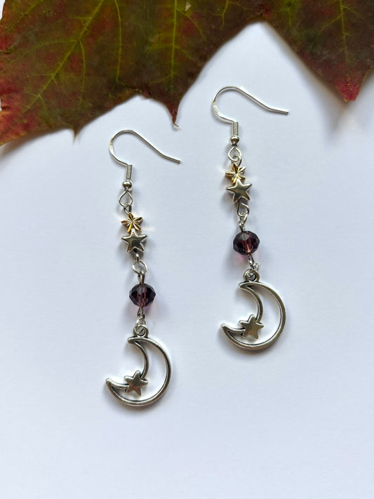 Purple Moon Earrings