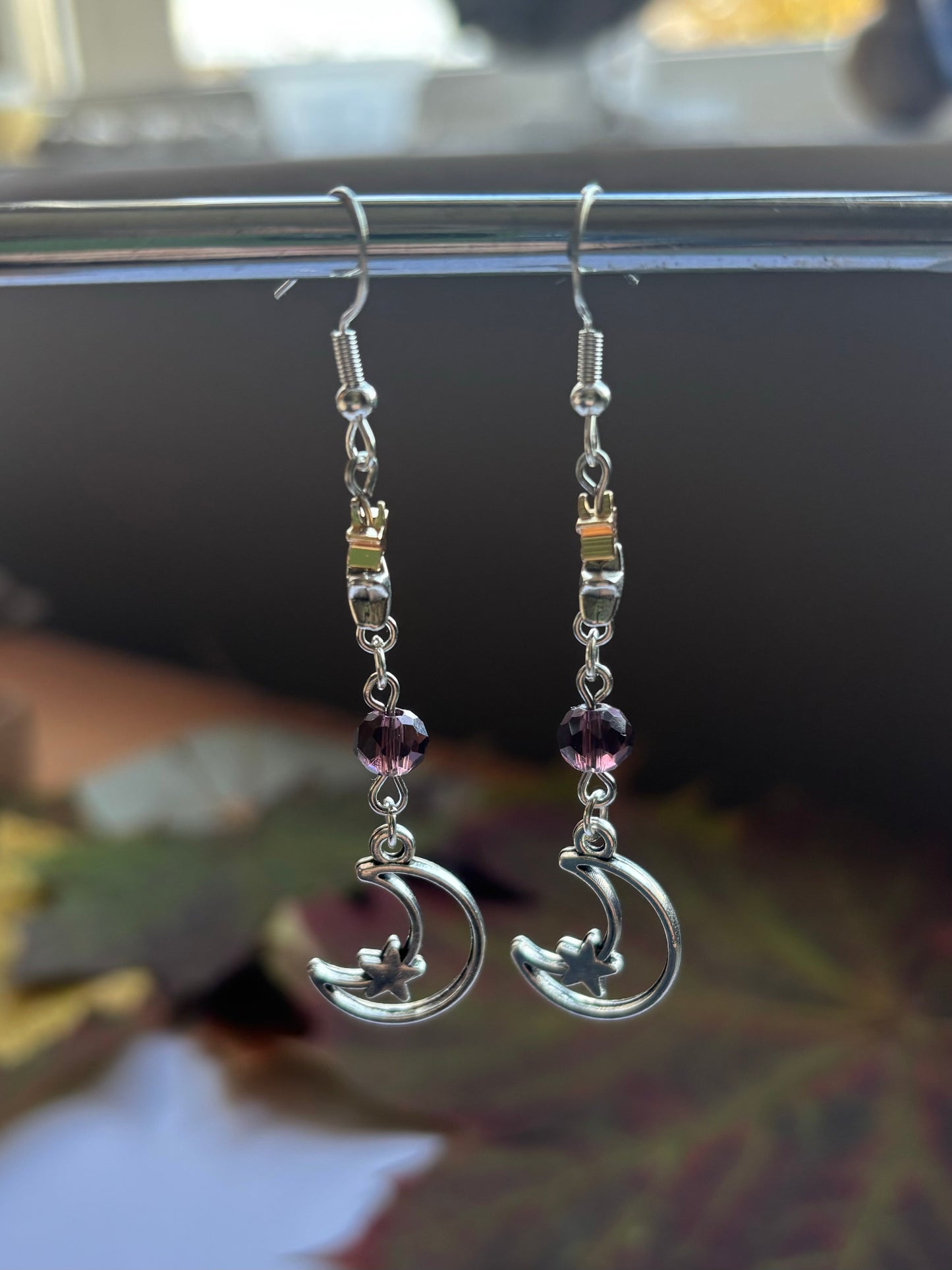 Purple Moon Earrings