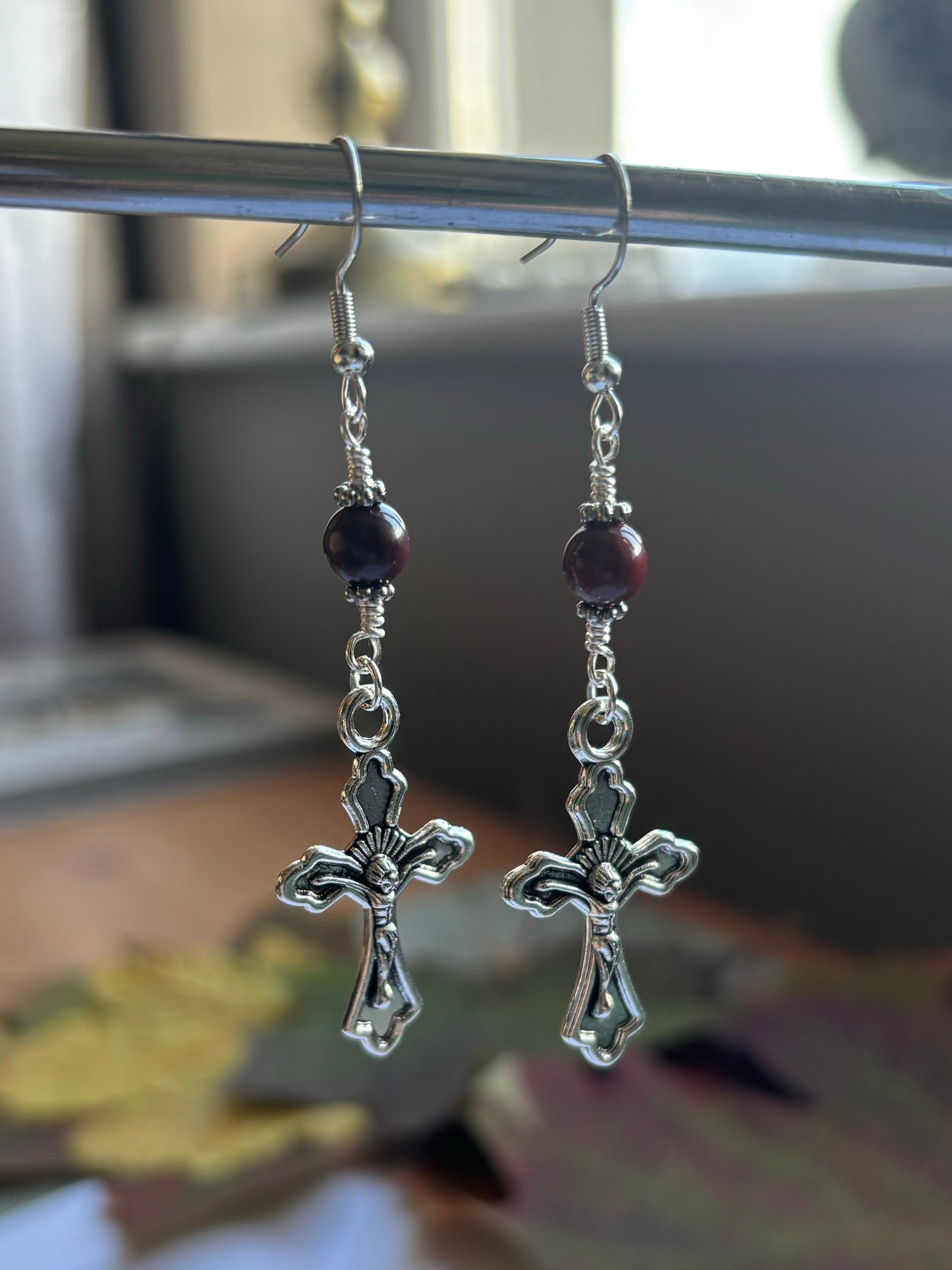 Dark Cross Earrings